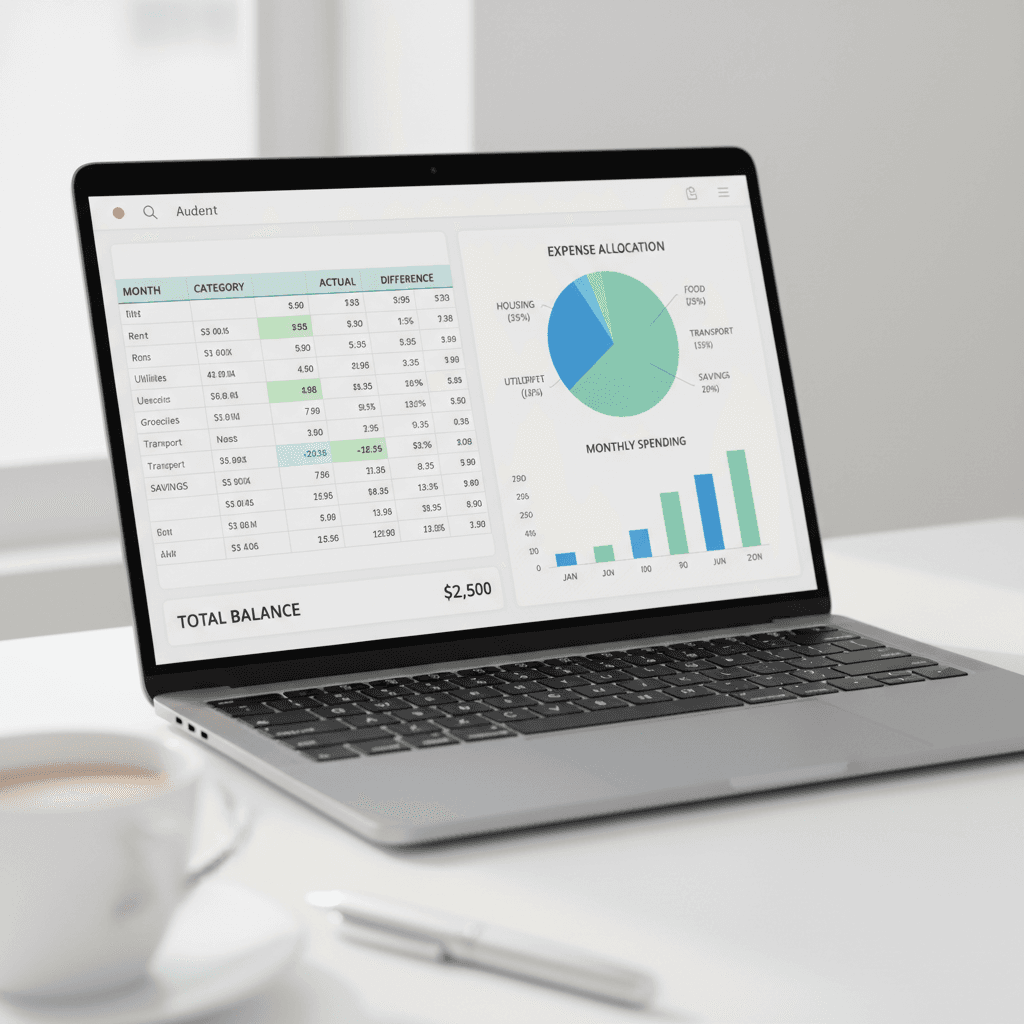 Business report with charts on clipboard