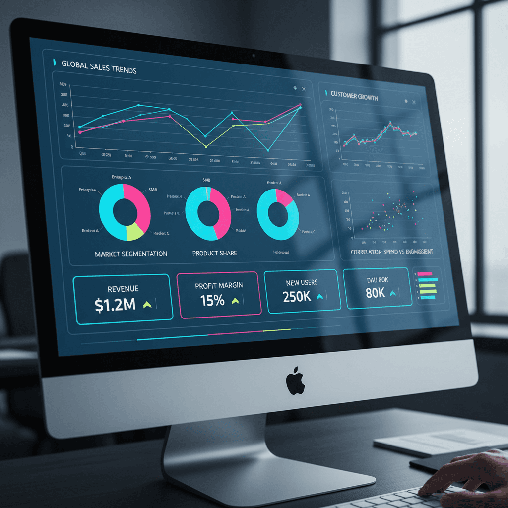Data analytics dashboard showing performance metrics