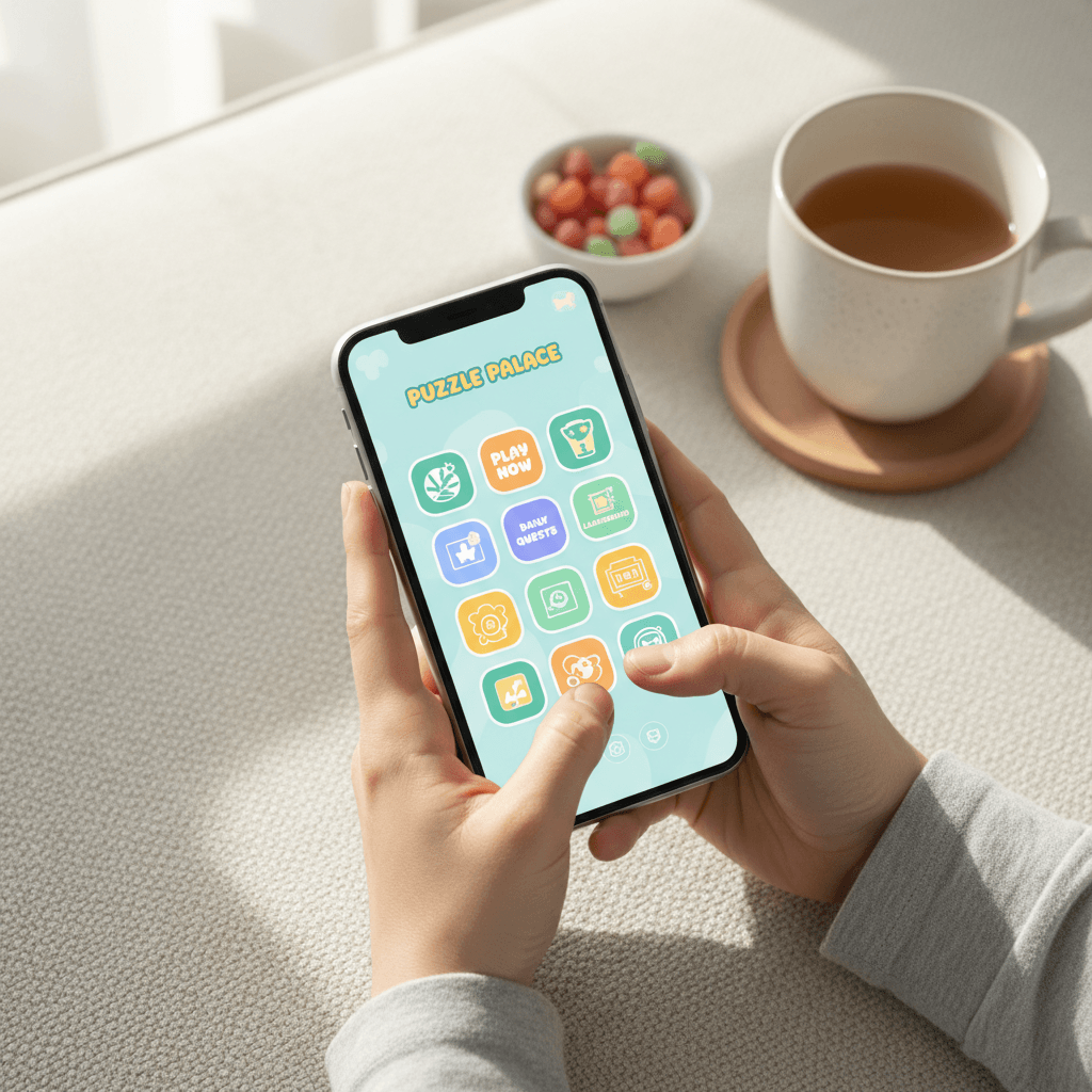 User clicking on retargeted ad on smartphone